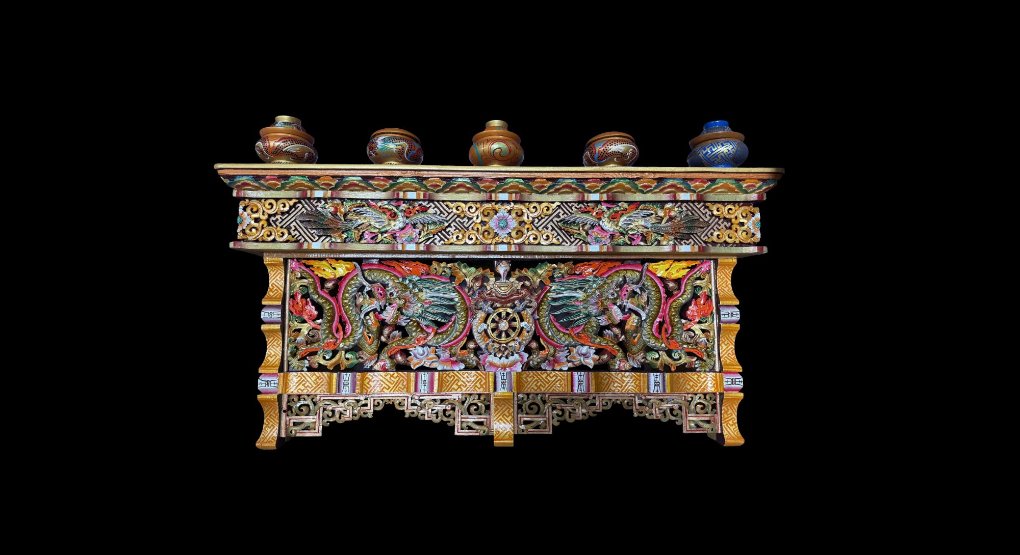 Signature Ladakhi Choktse table showcasing authentic Ladakh wood carving craftsmanship