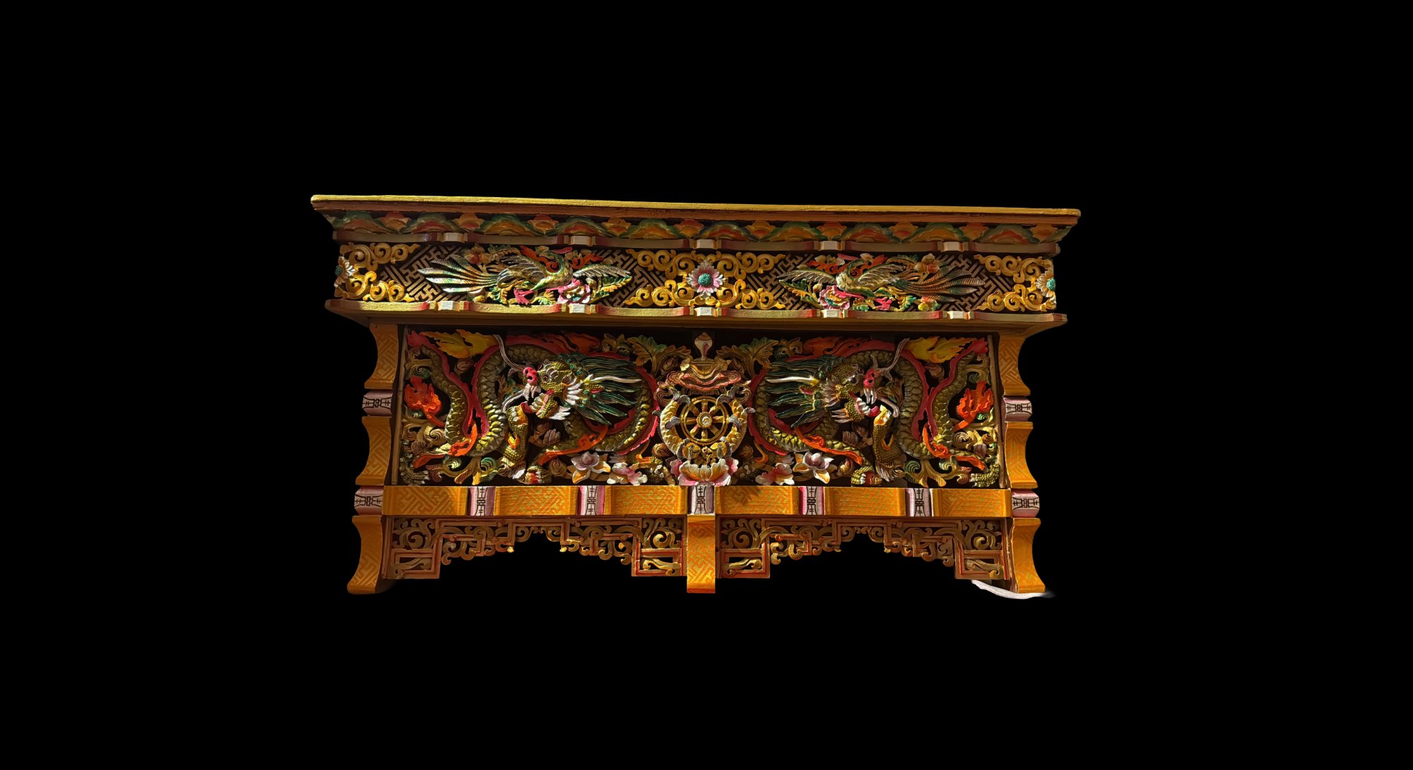 Intricate hand-carved detail of authentic Ladakh wood carving by expert Leh artisans