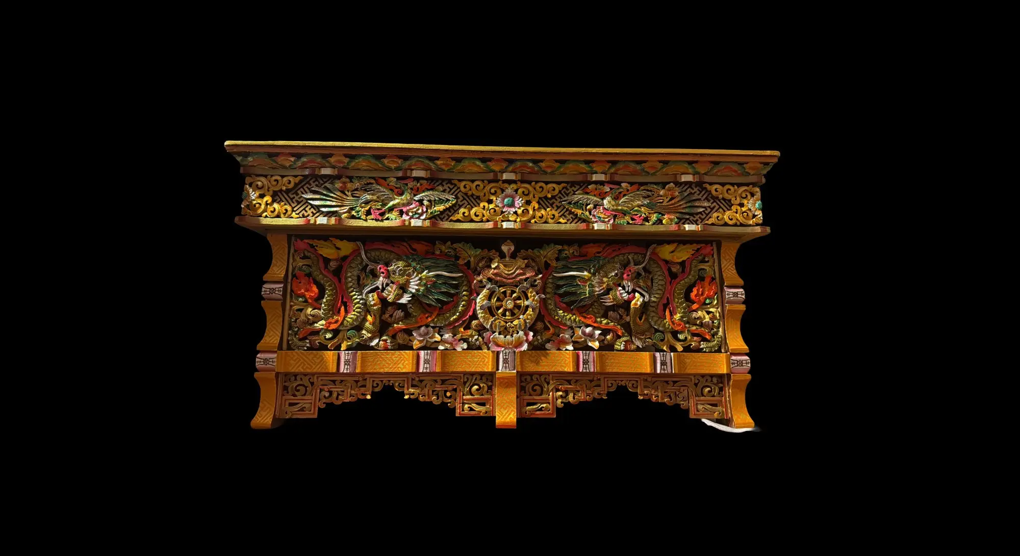 Intricate hand-carved detail of authentic Ladakh wood carving by expert Leh artisans